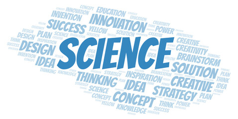 Obraz premium Science typography word cloud create with the text only.