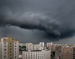 Fototapeta na wymiar The Round storm cloud over a city moscow, Russia