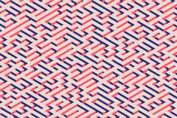 Modern 3d мусещкы of the labyrinth of geometric textures. Scientific geometry with depictions of strategy lines pattern. Decorative confusion maze strategy success playing win ideas. Entrance path.