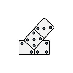 domino game line icon. Signs and symbols can be used for web, logo, mobile app, UI, UX on white background.
