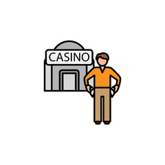 bankrupt, gambler line icon. Signs and symbols can be used for web, logo, mobile app, UI, UX on white background.