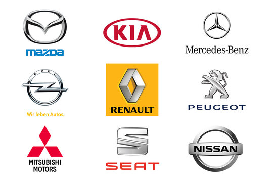Logo Marki popularnych samochod&oacute;w