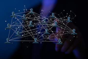 Obraz premium videoconference group of people talking in social network business