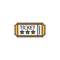 ticket line icon. Signs and symbols can be used for web, logo, mobile app, UI, UX on white background.