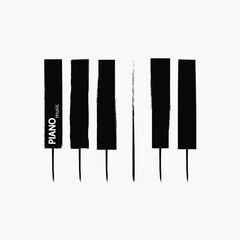 Musical poster for your design. Music elements design for card, invitation, flyer. Music background vector illustration. Music piano keyboard.
