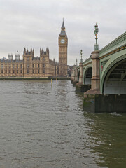 Fototapeta na wymiar Thames River Westminster London Winter