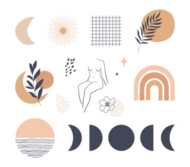 Modern backgrounds, contemporary art, mid century design elements