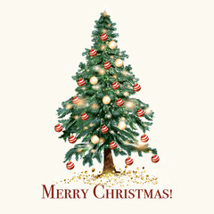 Christmas and New Year illustration with Xmas tree - 400214624