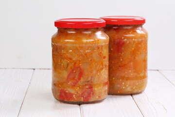 Eggplant caviar in a glass bowl
