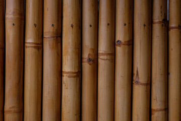 Fototapeta premium Old brown tone bamboo plank fence texture for background