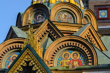 Fototapeta na wymiar Fragment of the dome of the Cathedral of the Savior on Spilled Blood. St. Petersburg. Russia.