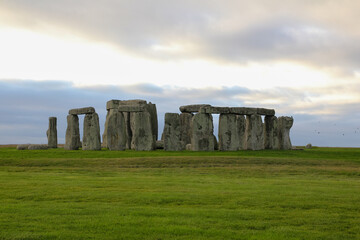 The stones of Stonehenge is famous landmark and nature beautiful in Wiltshire, England. UNESCO...