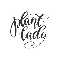Plant Lady Isolated On A White Background Hand Drawn Illustration	