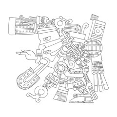 vector image with Aztec god  Tezcatlipoca lord of the Night for your project