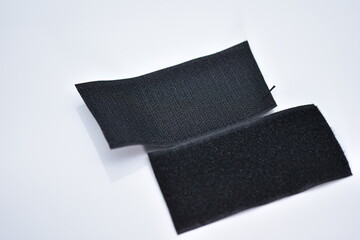 black Velcro tape isolated on white 