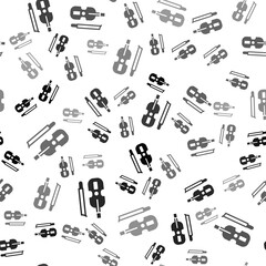 Black Violin icon isolated seamless pattern on white background. Musical instrument. Vector.