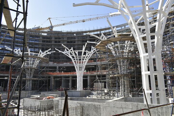 Platform for a canopy works. Oman city.a new civil construction site Building in Oman