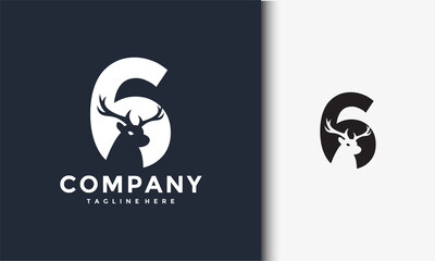 number 6 deer logo
