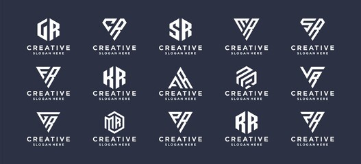 set of initial logo design for branding, name initials, personal initials, company initials.