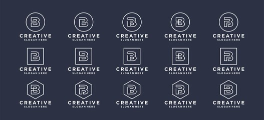 monogram  letter B logo design.