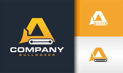 initials A bulldozer logo