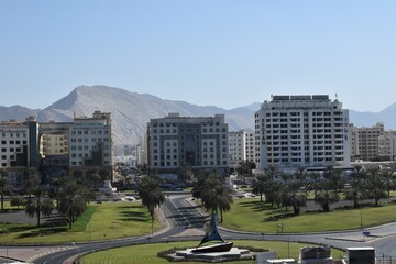 Obraz premium Oman city buildings. Beautiful view at the capital of Oman. Cityscape .Muscat.