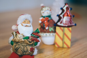 Christmas decoration balls with sparkle bokeh
