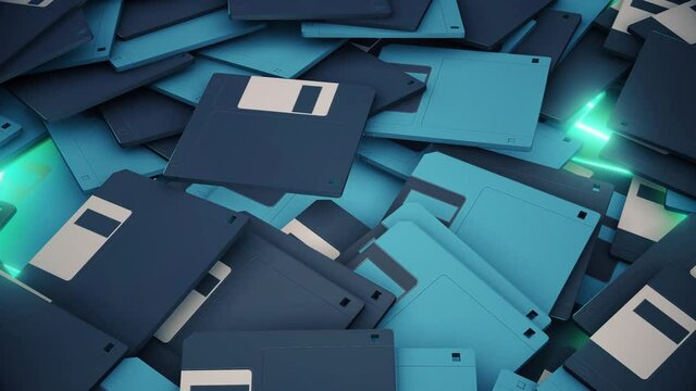 Old Floppy Disks. High quality 4k footage