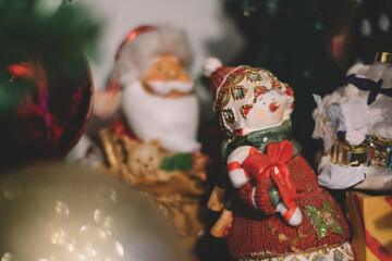 Christmas decoration balls with sparkle bokeh