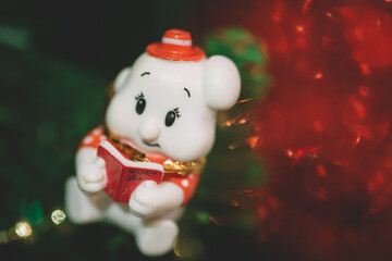 Christmas decoration balls with sparkle bokeh