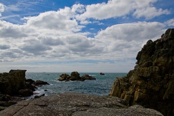 water flowing into the rocks