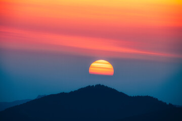 sunset in the mountains
