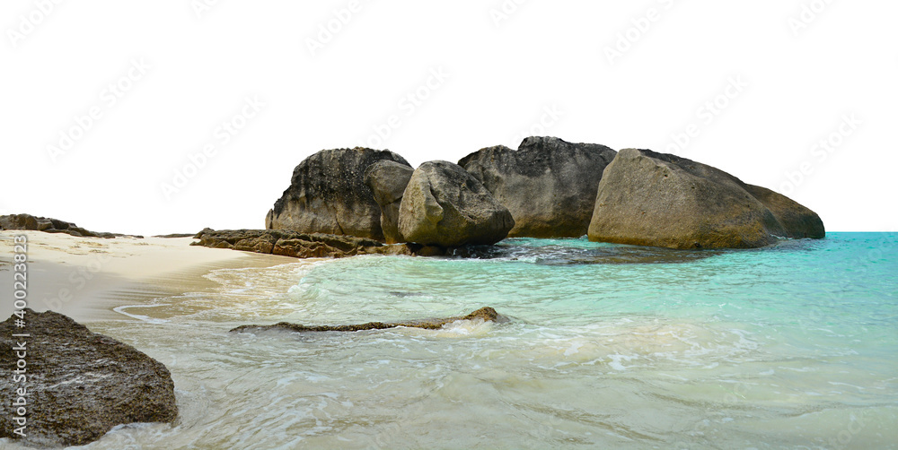 Wall mural rock isolated on white background