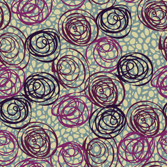 Vector seamless pattern of abstract geometrical figures in shape of pebbles. Abstract pattern design for cloth or wallpaper.
