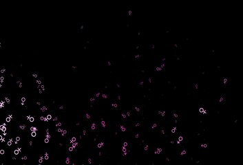 Dark pink vector pattern with gender elements.