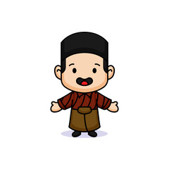 Cute kid with traditional Asian costume