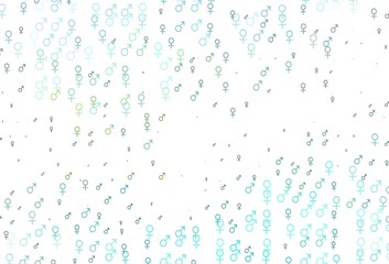 Light green, yellow vector template with man, woman symbols.