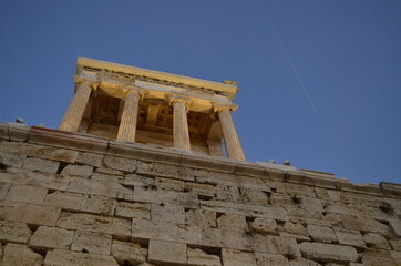 Obraz premium Low-angle shot of the Temple of Athena Nike, Athens, Greece.