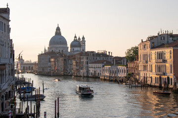Naklejka premium Water bus for transporting people, City of Venice, Italy, Europe