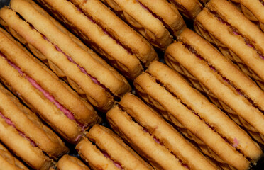 many biscuits with filling