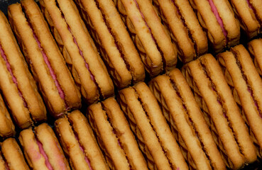 many biscuits with filling