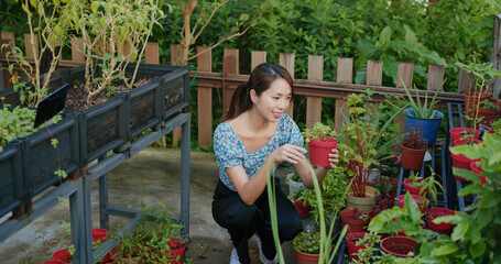 Woman shop at flower shop