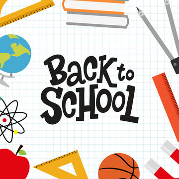Tools Back to school student picture - Vector
