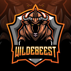 Wildebeest mascot. esport logo design