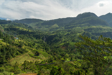 Fototapeta na wymiar Mountain landscape view, Sri Lanka, Nuwara Eliya