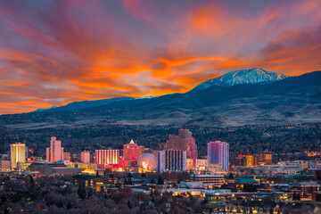 Reno, Nevada skyline - obrazy, fototapety, plakaty