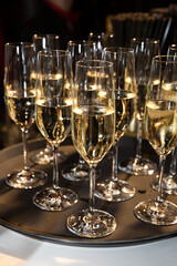 Champagne Glasses on Tray