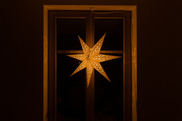 Typical star for lightning and decoration during the winter time for Christmas. The star is meant...
