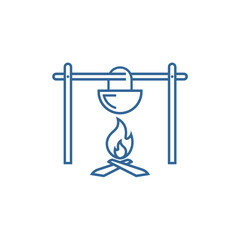 Grill Outdoor logo design vector template, Outdoor logo design concept, Icon symbol