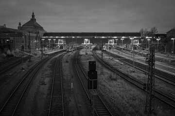  station of Luebeck in December at dawn